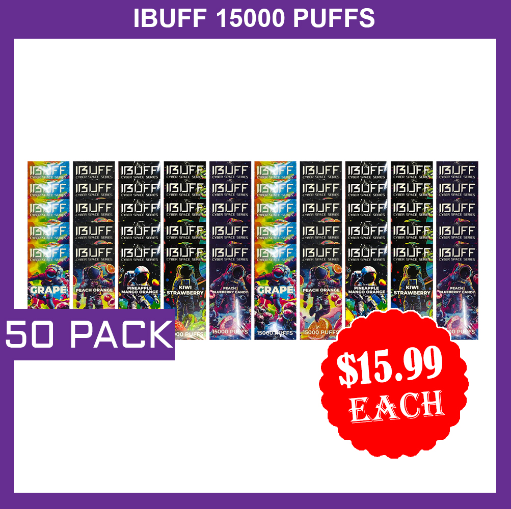 IBUFF SHISHA 15000 PUFFS – 50 PACK