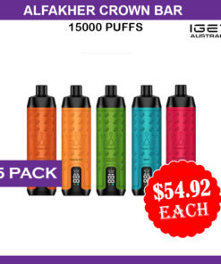 ALFAKHER CROWN BAR – 15000 PUFFS – 5 PACK