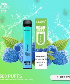 X-QLUSIVE BLUERAZZ – 2500 PUFFS