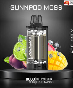 GUNNPOD MOSS – ICE PASSION FRUIT MANGO – 8000 PUFFS – POD ONLY