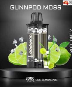 GUNNPOD MOSS – LIME LEMONDADE – 8000 PUFFS – POD ONLY