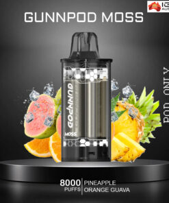 GUNNPOD MOSS – PINEAPPLE ORANGE GUAVA – 8000 PUFFS – POD ONLY