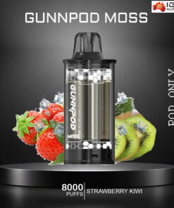 GUNNPOD MOSS – STRAWBERRY KIWI ICE – 8000 PUFFS – POD ONLY