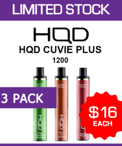 HQD CUVIE PLUS – 1200 PUFFS – 3 PACK