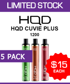 HQD CUVIE PLUS – 1200 PUFFS – 5 PACK