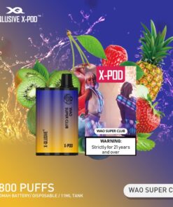 X-QLUSIVE X-POD WAO SUPER CLUB (Mixed Fruits Ice) – 3800 PUFFS
