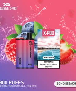 X-QLUSIVE X-POD BONDI BEACH (Strawberry Raspberry Blueberry) – 3800 PUFFS