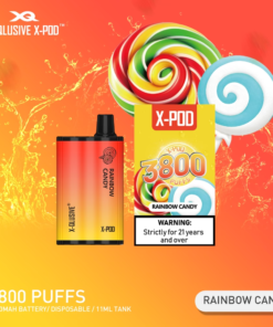 X-QLUSIVE X-POD RAINBOW CANDY – 3800 PUFFS