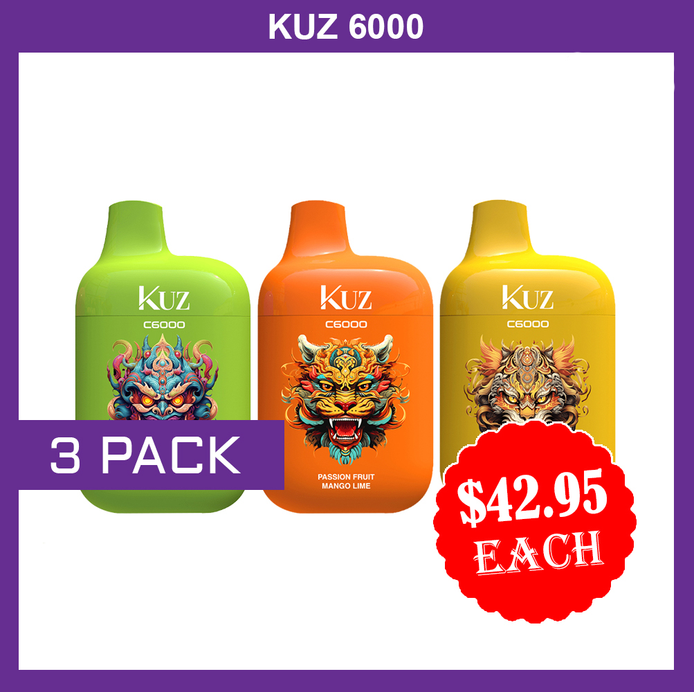 KUZ – 6000 PUFFS – 3 PACK
