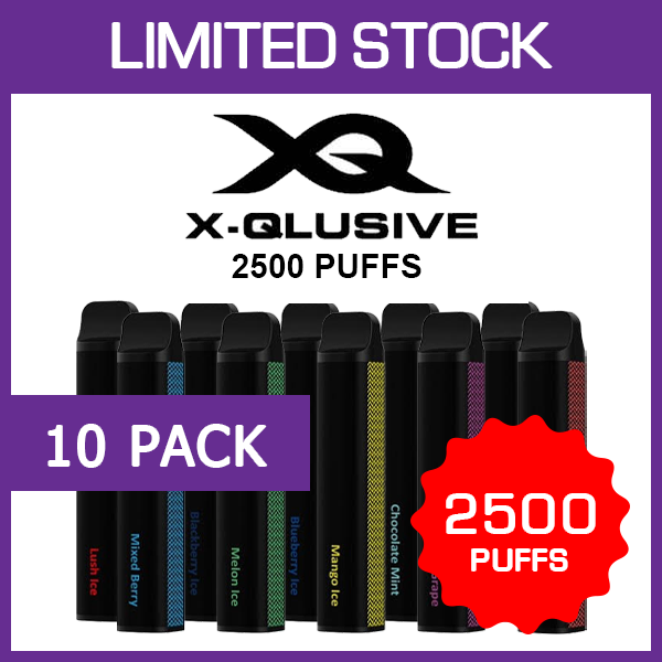 X-QLUSIVE – 2500 PUFFS – 10 PACK