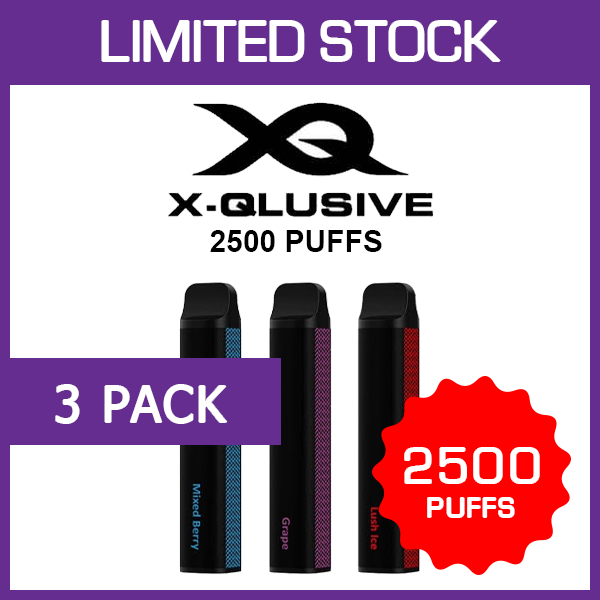X-QLUSIVE – 2500 PUFFS – 3 PACK